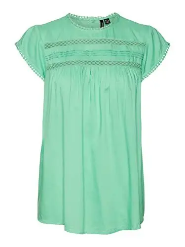 Produktbild: VERO MODA Damen Vmdebbie Pleat S/L Ga Noos Top, Jade Cream, M EU