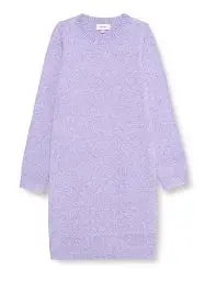 Produktbild: VERO MODA Damen Vmdoffy Ls O-neck Dress Ga Girl Noos, Sand Verbena/Detail:melange, 110