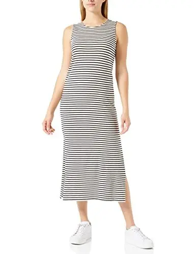Produktbild: VERO MODA Damen Vmfiona Sl O-neck Dress Vma Noos Maxikleid, Birke/Streifen: Schwarz, S EU