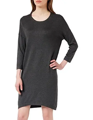 Produktbild: VERO MODA Damen Vmglory Vipe Aura 3/4 Dress Noos Kleid, Dark Grey Melange, L EU