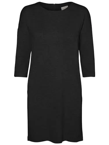 Produktbild: VERO MODA Damen Vmglory Vipe Aura 3/4 Dress Noos Kleid, Schwarz, XL EU