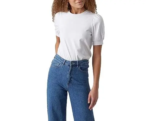 Produktbild: VERO MODA Damen Vmkerry 2/4 O-neck Top Vma Jrs Noos Shirt, Bright White, M EU