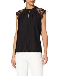 Produktbild: VERO MODA Damen Vmmilla Sl Lace Tee Ga Noos Top, Black, L