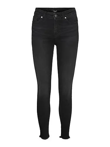 Produktbild: VERO MODA Damen Vmpeach Mr Skinny ANK Cut Ri1100 Noos Jeans, Black Denim, S EU
