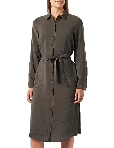 Produktbild: VERO MODA Damen Vmqueeny L/S Calf Shirt Dress Wvn Ga, Peat, L
