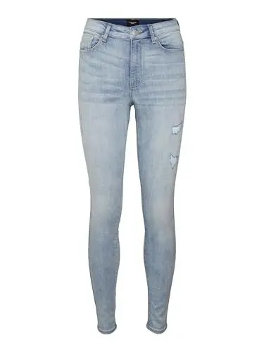 Produktbild: VERO MODA Damen Vmsophia Hr Skinny Destr Am314 Noos Jeans, Light Blue Denim, L / 30L EU