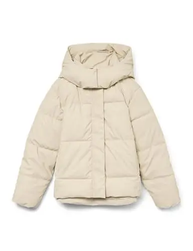 Produktbild: VERO MODA Damen kurze Steppjacke VMGretakylie Short mit Kapuze 10311315 Oatmeal M
