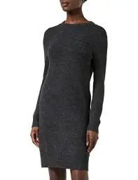 Produktbild: VERO MODA Mini Strickkleid Meliert Langarm Rundhals Regular Fit Kleid Kurz Basic Oberschenkellang VMDOFFY