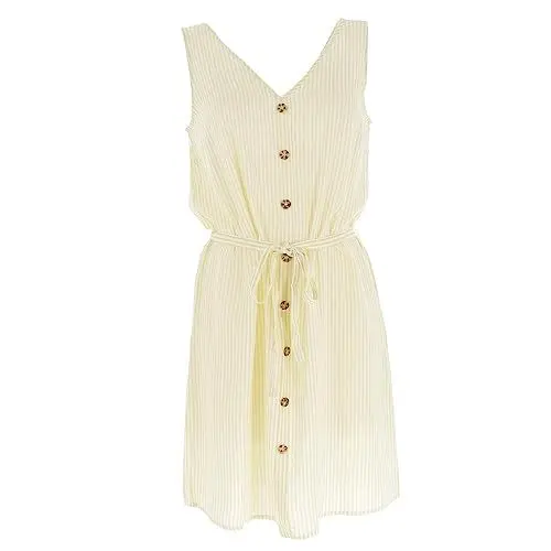 Produktbild: Vero Moda Women's VMBUMPY SL Short Dress WVN NOOS Kleid, Snow White/Stripes:Lemom Meringue, XL