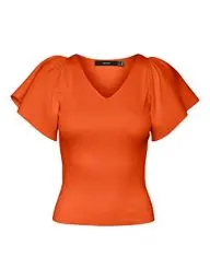 Produktbild: Vero Moda Women's VMGINNY SS V-Neck NOOS Pullover, Scarlet Ibis, M