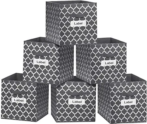 Produktbild: VERONLY Kallax Regal Einsatz Boxen Aufbewahrung 30x30x30cm,27L Körben Aufbewahrungswürfel Box Kisten mit Griffen Faltbare Aufbewahrungsbox Stoff für Würfelregal, Spielzeug, Kleidung, 6er Set