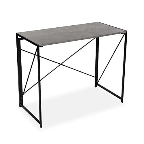 Produktbild: Versa Jack Schreibtisch für den Computer, Arbeitstisch Kompakter Tisch Büro, Klappbar, Maßnahmen (H x L x B) 74 x 45 x 90 cm, Holz und Metall, Farbe: Grau
