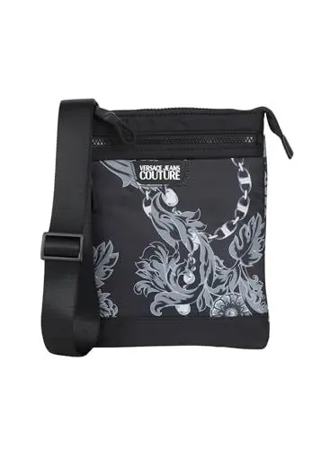 Produktbild: VERSACE JEANS COUTURE Schwarze Schultertasche mit geprägtem Logo für Herren, Schwarz , Einheitsgröße