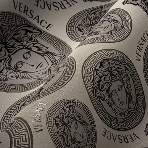 Produktbild: VERSACE WALLPAPER Beige Grau Luxus Tapete Designer Vliestapete Logo Medusa 386112 10,05x0,70m Made in Germany
