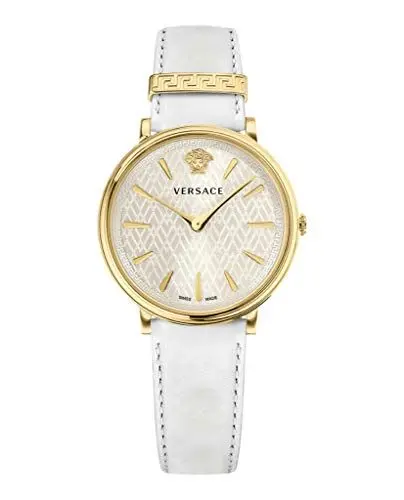 Produktbild: Versace Damen Analog Quarz Uhr mit Leder Armband VE81009 19
