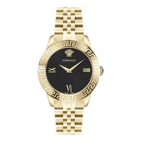 Produktbild: Versace Damen Armbanduhr Greca Signature 38 mm Greca-Signatur auf dem Gehäuse Armband Edelstahl VEVC01121