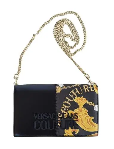 Produktbild: Versace Jeans Couture D Mini Schultergurt aus zwei Materialien, Uni, Schwarz