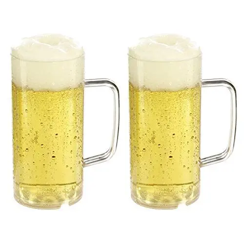 Produktbild: versandfuxx24 Outdoor Bierkrug 0,4l - 2er Set Bierglas aus Kunststoff mit Eichstrich bei 0,3l