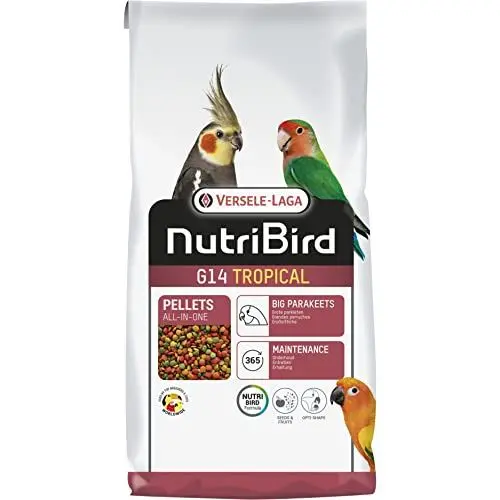 Produktbild: VERSELE-LAGA - NutriBird G14 Tropical - Extrudierte Pellets - Erhaltungsfutter für große Sittiche - Mehrfarbig - 10kg