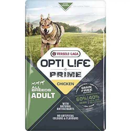 Produktbild: VERSELE-LAGA – Opti Life Prime Adult Huhn – Huhn – Kroketten für Hunde Aller Rassen – ohne Getreide – 2,5 kg
