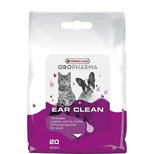 Produktbild: VERSELE-LAGA - Oropharma Ear Clean Cat & Dog Reinigungstücher für Hunde und Katzen für Ohren auf Basis von natürlichen Extrakten 20 Tücher