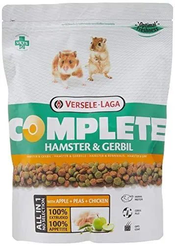 Produktbild: Versele-Laga Complete Hamster & Gerbil | 500 g | Alleinfuttermittel für Hamster und Wüstenrennmäuse | Mit proteinreichen All-in-one-Pellets | Für mehr Energie und Vitalität