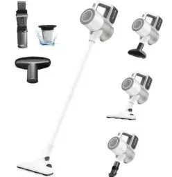 Produktbild: VersLife Akku Staubsauger, 30KPa Staubsauger Kabellos bis zu 40min Laufzeit, 6-in-1 Kabelloser Staubsauger, Stielstaubsauger für Hartböden/Teppich/Tierhaare