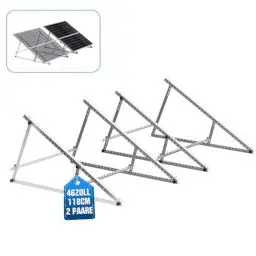 Produktbild: Verstärkte Stabilität Solarpanel Halterung Strukturell Verbessert Solarmodul Halterung Balkonkraftwerk 118cm für Solarpanel 100W-600W, Winkel Einstellbar 0-90° für Dachhalterungen Solarmodule 2 Paar