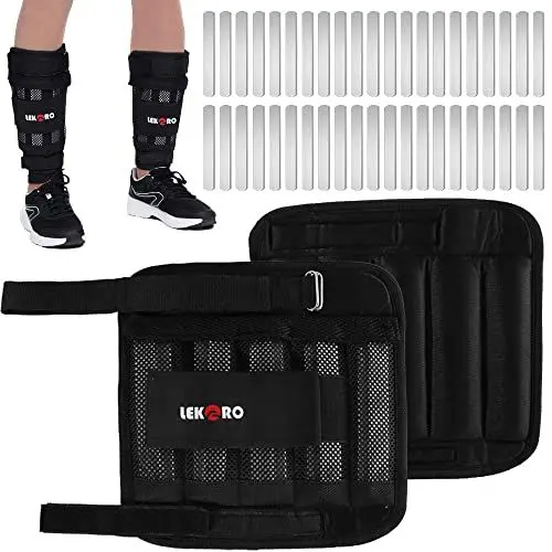 Produktbild: Verstellbare Knöchelgewichte, Beingewichte, abnehmbare Knöchelgewichte für Männer und Frauen, zum Laufen, Gehen, Joggen, Workout, Fitness, 1 Paar, 2 Stück (max. 10 kg)
