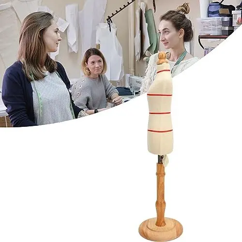 Produktbild: Verstellbare Professionelle Weibliche Schneiderpuppe, Stabiler Holzrahmen, Einfach zu Nähen, Modell in Damengröße, Langlebiges Material mit Solider Stabilität für eine Genaue