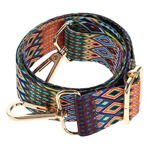 Produktbild: Verstellbare Riemen Für Breite Geldbeutel Gurt Ersatz Gitarre Stil Einstellbare Diagonaler Trageriemen Floral Umh?ngetasche Gurt Gürtel mit Haken für Handtaschen Muster Geldbörse Riemen