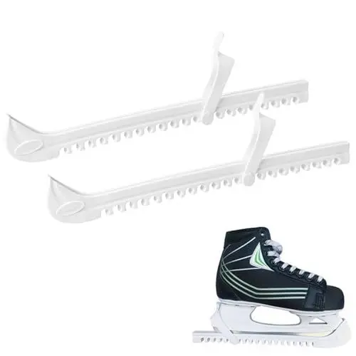 Produktbild: Verstellbarer Schlittschuh Schutz, Kufenschoner Schlittschuhe, Eiskunstlauf Kufenschoner, Schoner für Schlittschuhkufen, Schlittschuhe Schoner für Kinder Erwachsener Universal, 1 Paar Weiß