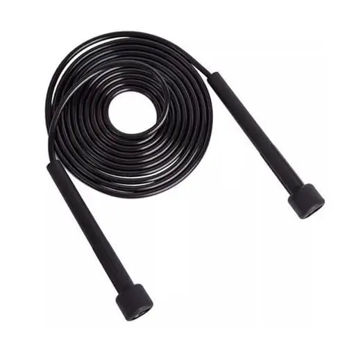 Produktbild: Verstellbares Springseil mit rutschfestem Griff für Workout, Fitness, Springseil für Männer, Frauen, Kinder, Speed-Sprungseil für Übungen, Crossfit (Cooles Schwarz)