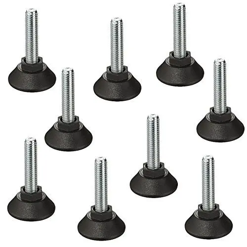 Produktbild: Verstellschraube M10 Stellfüße Schwerlast Regulierschraube | M10 x 50 mm | Tragkraft 500 kg | Möbelschraube für Tischbeine, Schränke uvm. | MADE IN GERMANY | 10 Stück - Justierschraube Metall verzinkt