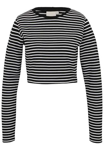 Produktbild: Vestino Damen Ringel-Shirt Cropped Langarm