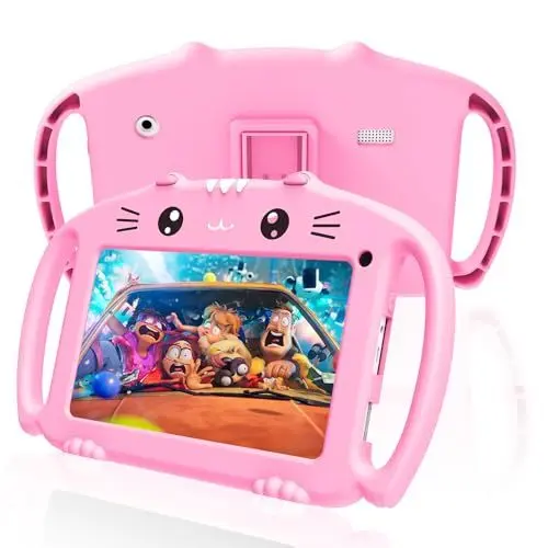 Produktbild: VESWWE Kinder Tablet 7 Zoll Android Tablet für Kinder mit WiFi 2G RAM 32GB ROM kindgerechte Hülle Kindertablet von 3 bis 12 Jahren Mädchen Junge(Rosa)