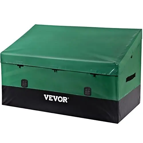 Produktbild: VEVOR 1013L Aufbewahrungsbox für Außenbereich 147x86x108cm Auflagenbox aus wasserdichter PE-Plane Gartentruhe Kissenbox Aufbewahrungsbehälter Gartenbox Ideal für Pools Höfe Gärten,Garagen,Grün&Schwarz