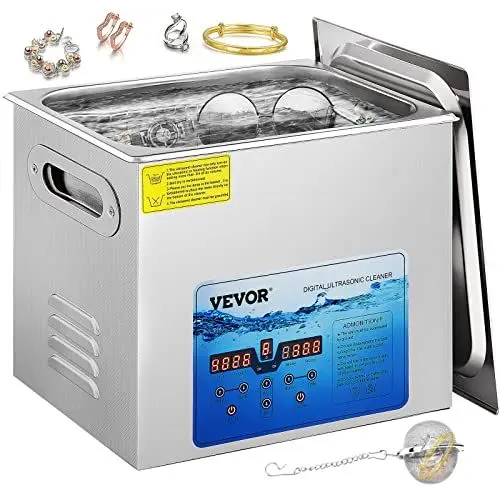 Produktbild: VEVOR 10 L Ultraschallreiniger Schmuckreiniger Ultraschall, Einstellbar 36-40 KHz Ultrasonic Cleaner Reiniger Ultraschallbad Reinigungsgerät, 32,5 x 26,5 x 28,5 cm Ultraschallreinigungsgerät