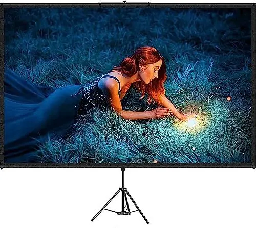 Produktbild: VEVOR 16:9 Beamer Leinwand 4K HD Präsentationswand Stativ Projektionsfläche 227x127cm Rolloleinwand 160-Grad-Betrachtungswinkel Leinwand 200-250cm höhenverstellbar ideal für Heimkino Tagungsraum