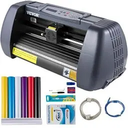 Produktbild: VEVOR 375 mm Vinyl Schneideplotter Papiereinzug, Folienplotter Drucker Vinyl Schneiden Set, Unterstützt DM/PL, HP/GL-Sprache, Abdeckfolie zum Malen und Ätzen, Scrapbook-Papiere PU-Vinyl schneiden