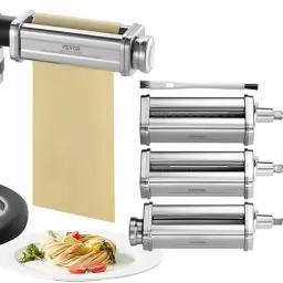 Produktbild: VEVOR 3 TLG. Manuelle Nudelmaschine Edelstahl, Edelstahl Frische Manuell Pasta Walze Maschine Italienische Flachteigmaschine Pastamaker inkl. Reinigungsbürste für Spaghetti, Lasagne usw.