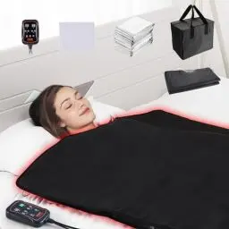 Produktbild: VEVOR 560W Infrarot Saunadecke 1900x900mm Sauna Blanket 35°C-85°C Infrarotdecke 40-Minuten-Fettverbrennung Heizdecke mit Germanium-Jadestein-Therapie Heizmatte Körper Abnehmen Fitness