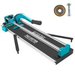 Produktbild: VEVOR 600mm Fliesenschneider Doppelschienen und Halterungen Manueller 3/5 in Kappe mit Präzisionslaser Manuelle Fliesenschneider-Werkzeuge zum Präzisionsschneiden (600mm), Schwarz, 24 Inch