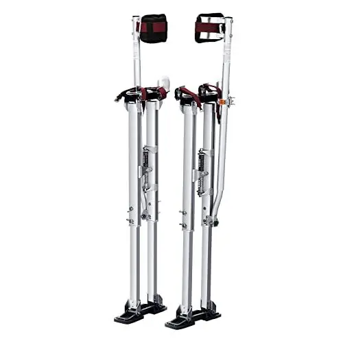 Produktbild: VEVOR Aluminiumstelzen Deckenbau 91,4-126,7cm Höhenverstellbar Arbeitsstelzen Trockenbau 103kg Belastbarkeit Malerstelzen 27-29cm Fußgröße Für Malerarbeit Heimdekoration Baumschnitt Elektroarbeit