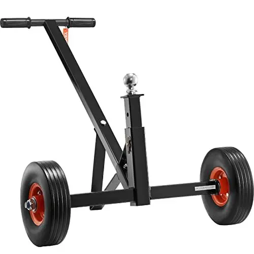 Produktbild: VEVOR Anhänger Rangierhilfe 113x77x71cm für Wohnwagen Trailer Hänger Camping 272kg Belastbarkeit Rangierwagen mit 41-61 cm höhenverstellbarer Kugelkupplung 25,4cm Vollgummireifen einfaches Rangieren
