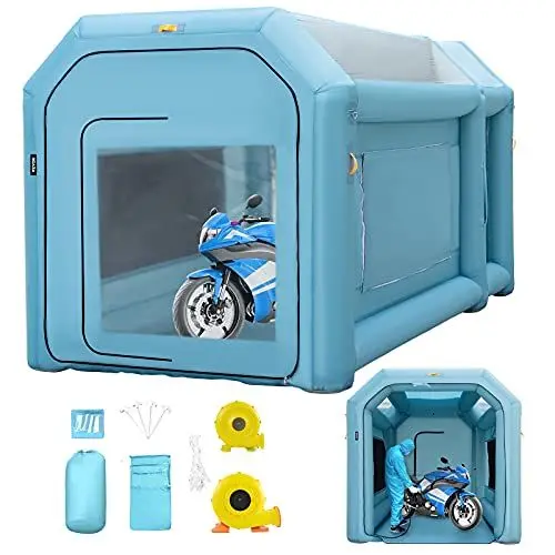 Produktbild: VEVOR Aufblasbare Lackierkabine Zelt 4x2,5x2,5m Sprühkabine Zelt aus 210D Oxford-Gewebe PVC Auto Lackierkabine mit Inflations-/Belüftungsgebläse Ideal für Lackierung und Reparatur von Autoteilen