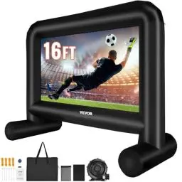 Produktbild: VEVOR Aufblasbare Projektion Beamer Leinwand aus PVC 254 cm 1080P, 4K, 3D, HDR Outdoor Indoor Tragbare Projektor Screen Filmleinwand 16: 9 für Heimkino, Garten, Camping, Freizeitveranstaltungen usw.