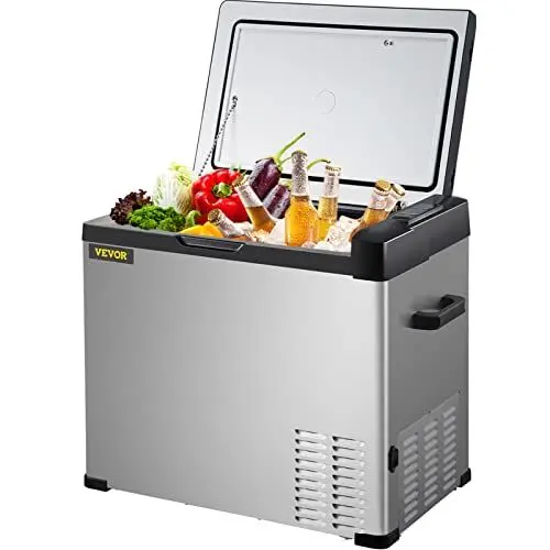 Produktbild: VEVOR Elektrische Kühlbox mit Griff, Batterieschutz, 12 V und 240 V für Auto, Lkw, Boot, Reisemobil, -20 ℃ - 20 ℃ / -4 ℉ - 68 ℉ Tragbare Elektrische Kühlbox aus Kohlenstoffstahl (30L), Grau