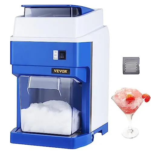 Produktbild: VEVOR Elektrischer Eiscrusher Eisrasiermaschine Ice Crusher120 kg/h, ABS Eiszerkleinerungsrasierer 650 W, 290x390x440 mm Energieeinsparung Hersteller mit Kunststoffschale & 4 Klingen