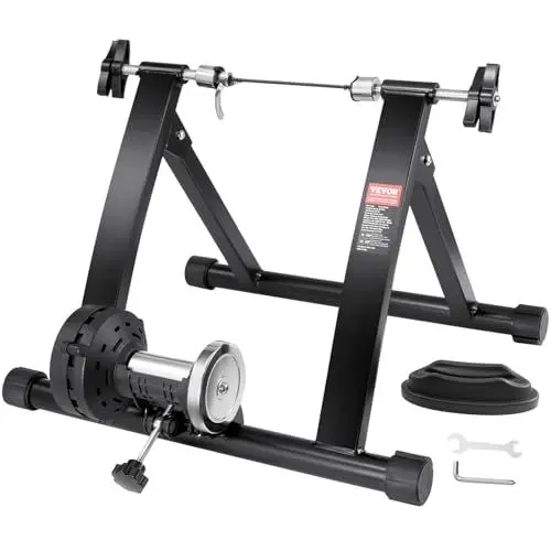 Produktbild: VEVOR Fahrradtrainerständer, Magnetischer Stationärer Fahrradständer für 26-29 Zoll-Räder, Geräuscharmer Motor, Tragbarer, Zusammenklappbarer Fahrradtrainer für Indoor-Fahrradübungen